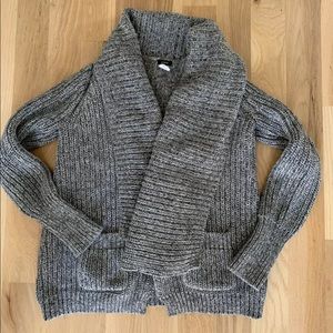 J Crew heavy Knit Open Cardigan Gray sweater small